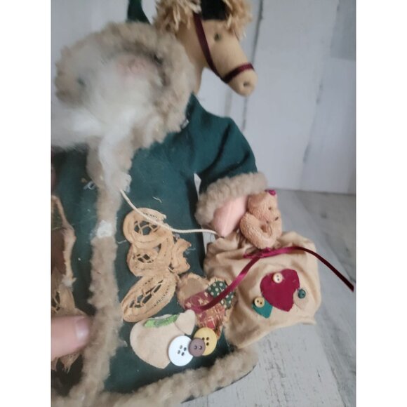 Unique Santa clause green cloak pony gifts xmas home decor - Picture 6 of 9